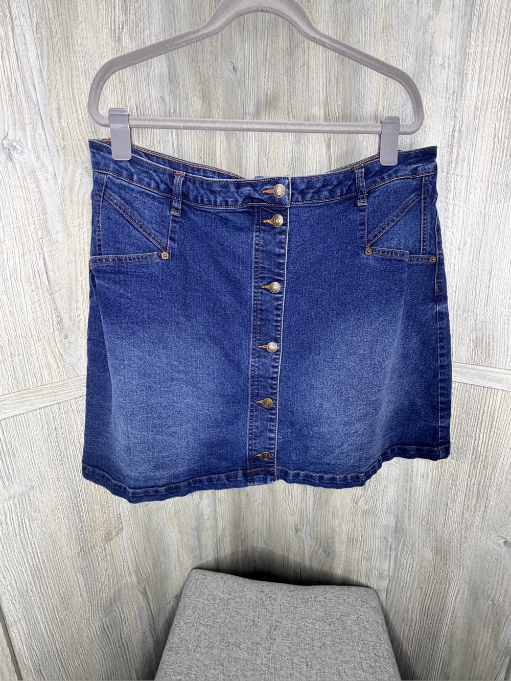 Frye Denim Button Front Skirt
